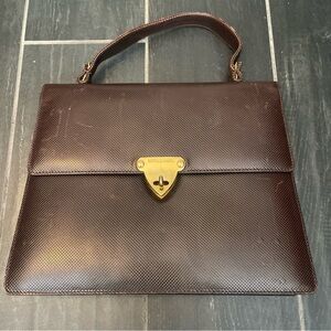 Bottega Veneta Black Woven Leather Rare Vintage Purse Handbag Gold Tone Hardware